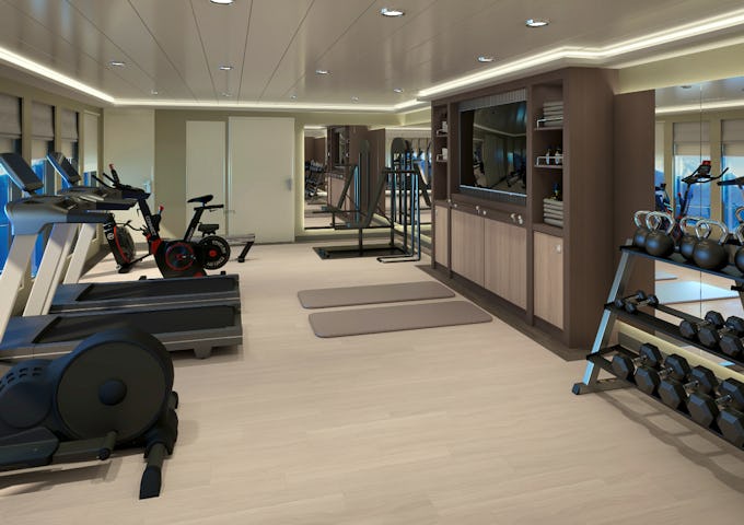 An artistic rendering of the gym on the Magellan Discoverer
