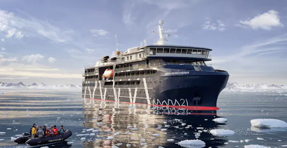 Magellan Discoverer Antarctic ship render CGI 