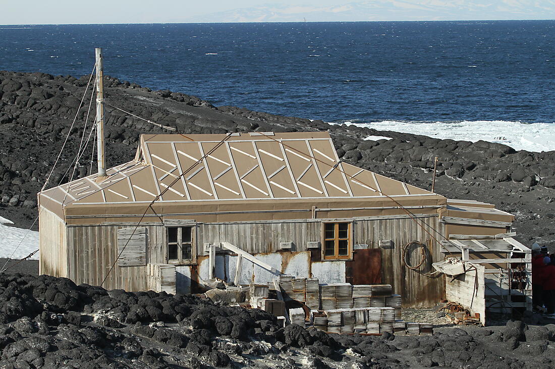 Shackleton's hut from the Nimrod expedition at Cape Royds on Ross Island, Antarctica