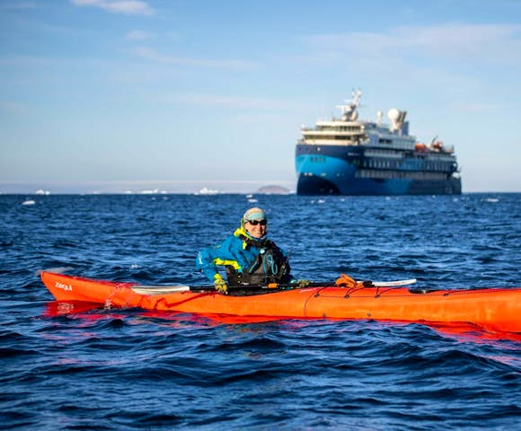 Kayaking from the Ocean Victory, Antarctic vessel, Antarctica