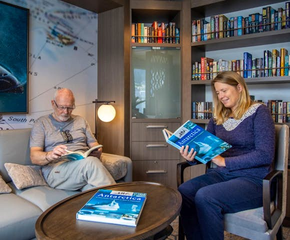 Library on Ocean Victory, Antarctic cruise ship, Antarctica