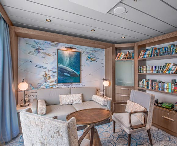 Library on Ocean Victory, Antarctic cruise ship, Antarctica