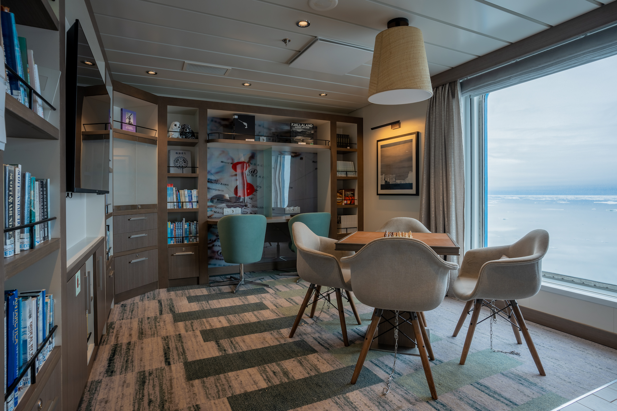 Library on the Ocean Albatros Antarctic ship 