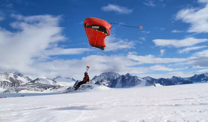 Skydiving over Antarctica