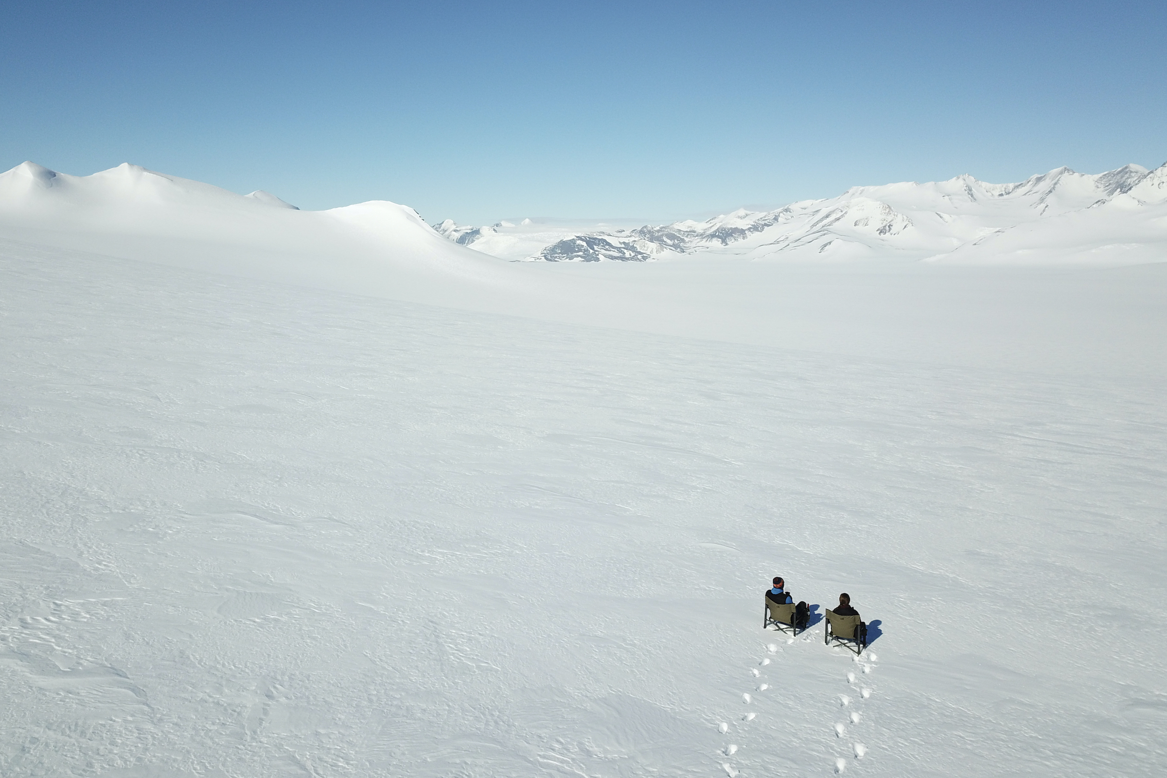 View at Three Glaciers Retreat in the Antarctic Interior
