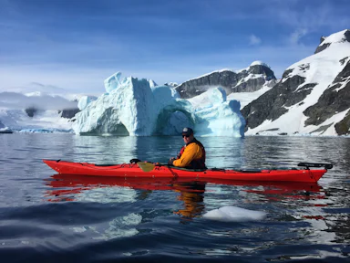 Kayaking in Antarctica on one of our Antarctica cruises