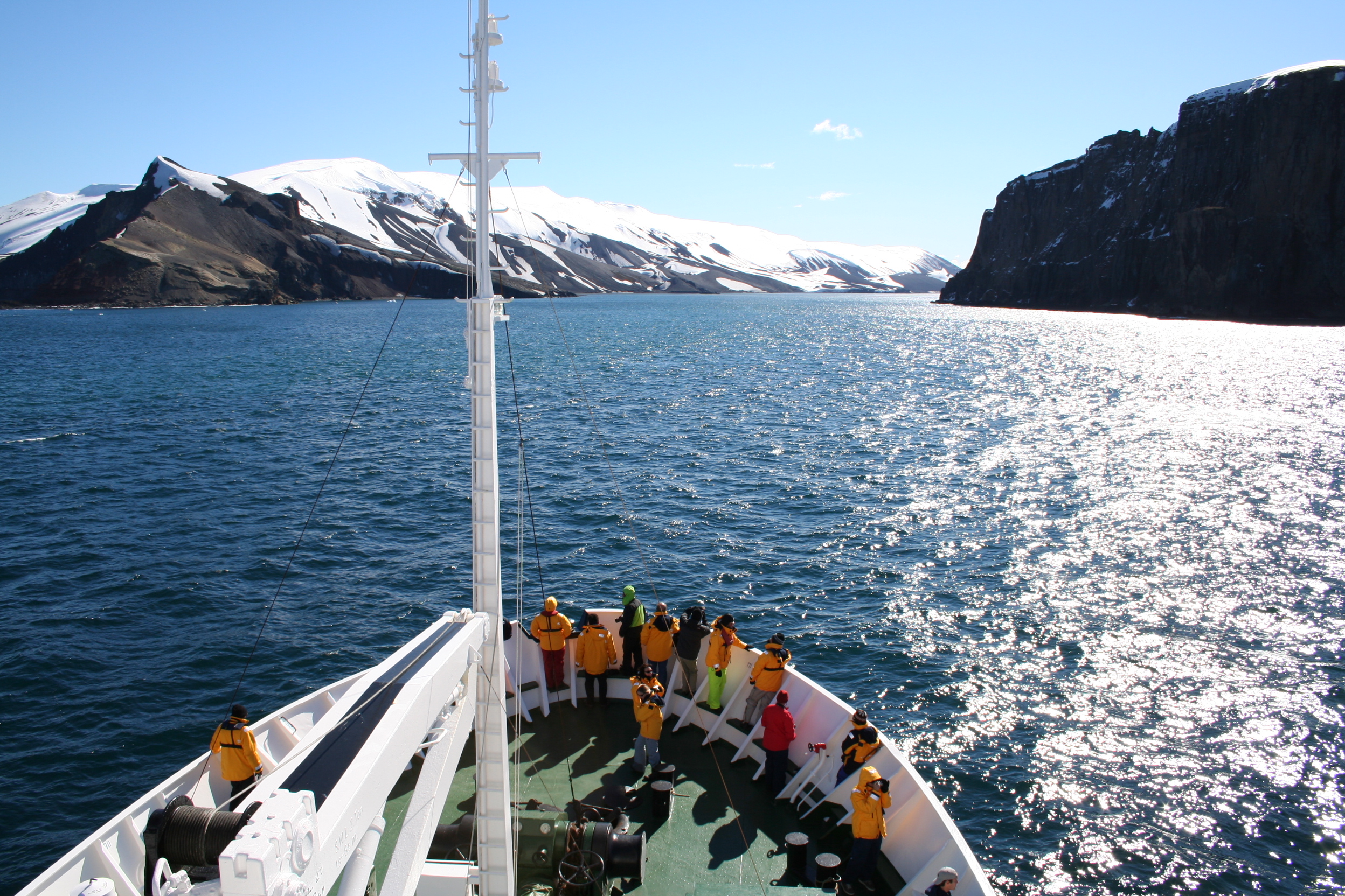 Approaching Neptune's Bellows, Deception Island, South Shetlands, Antarctica