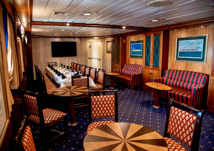 The Clipper Club interior on the Expedition ship