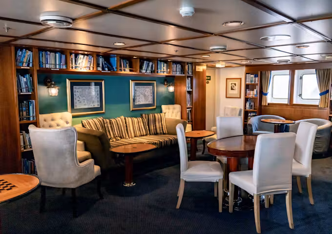 The library on the Expedition ship