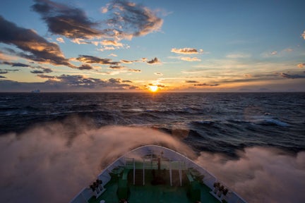 Sunset over the Drake Passage crossing to Antarctica