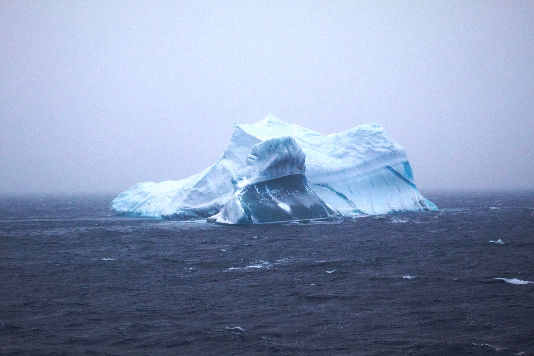 Icebergs in stormy Antarctic seas