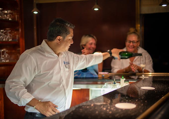 Bar on the Antarctic Heritage Adventurer ship
