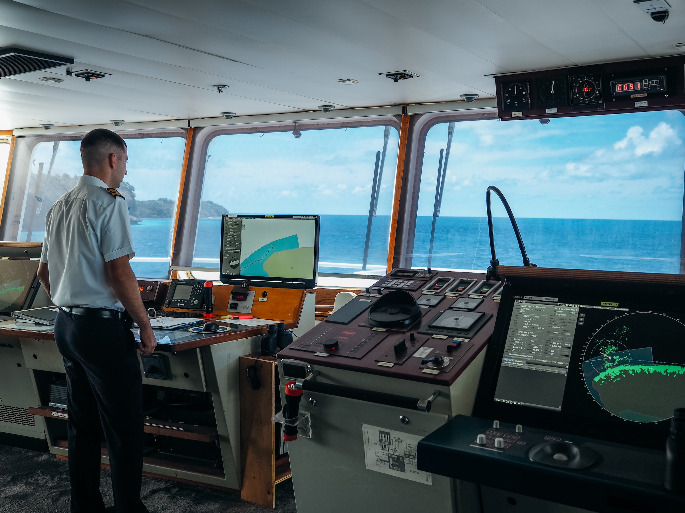 Bridge on the Antarctic Heritage Adventurer ship