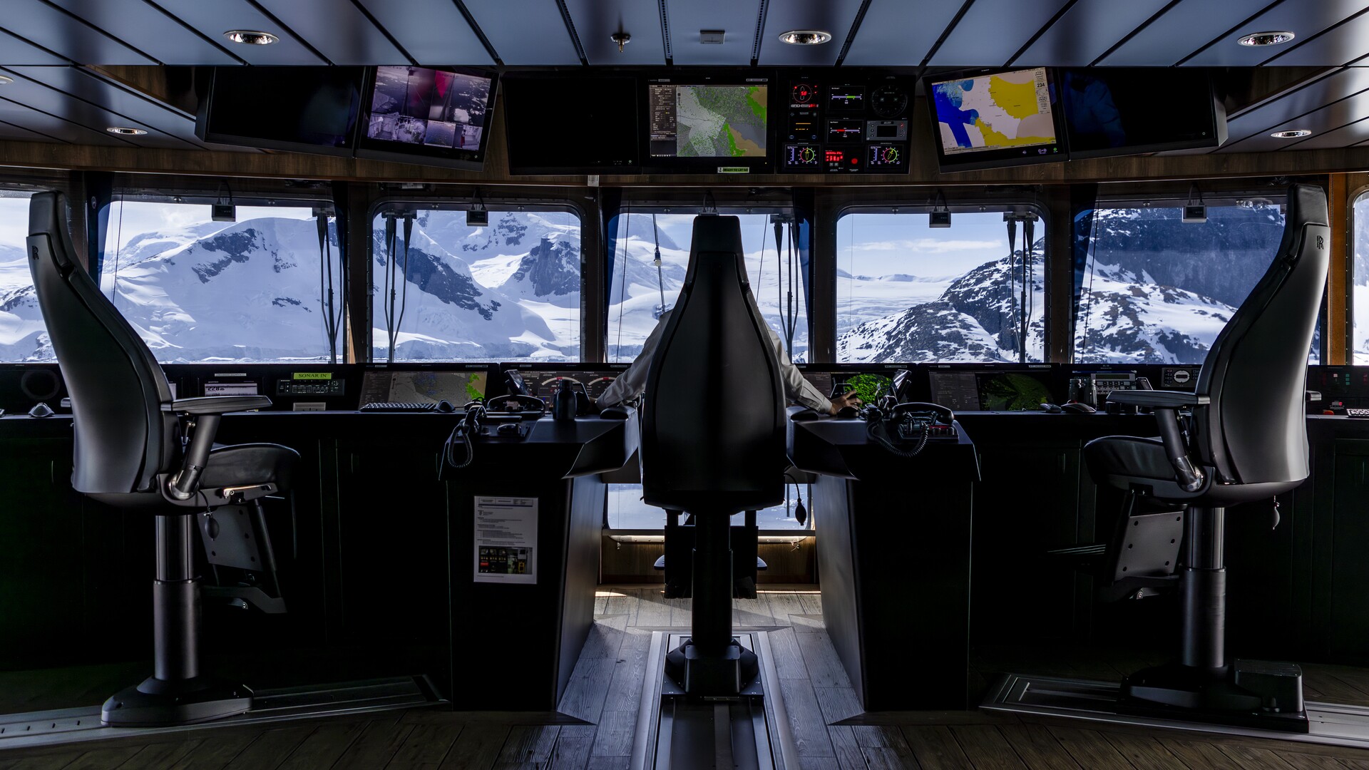 MS Fram's bridge in Antarctica 