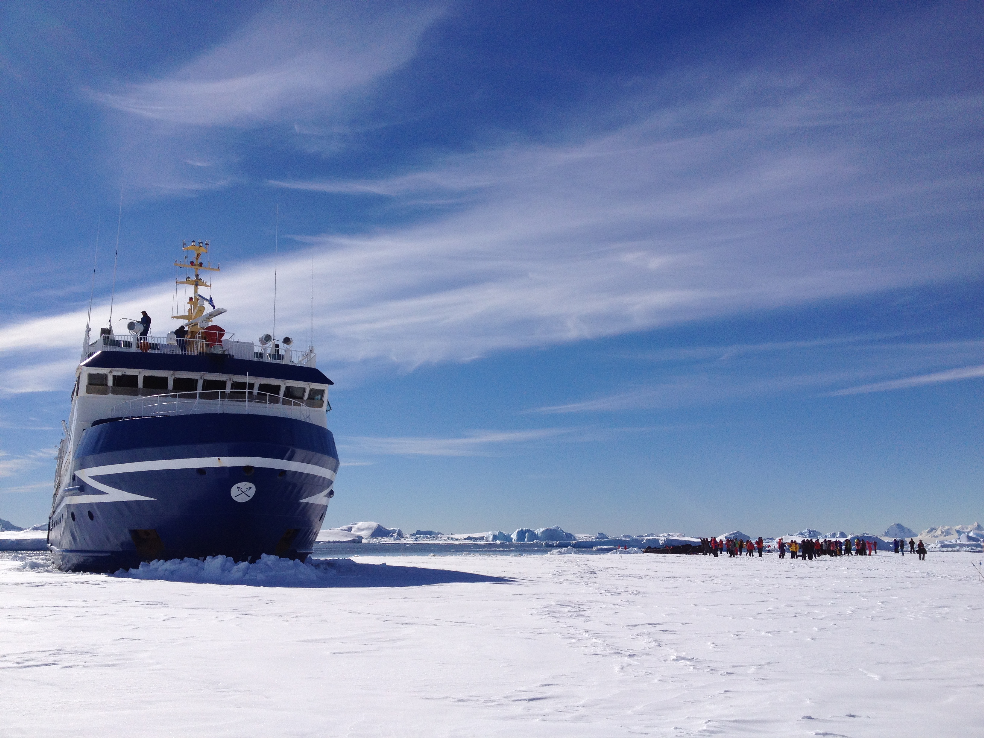 Walking on fast ice in Antarctica