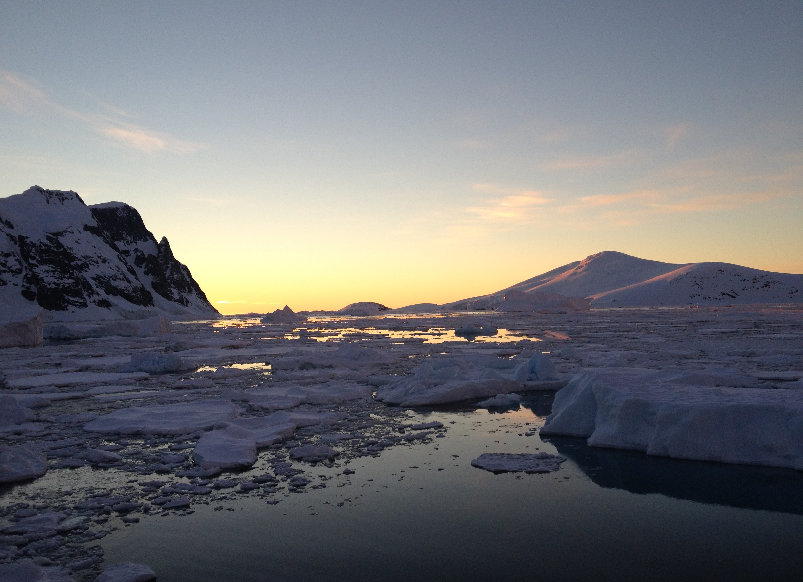 Sunset in the Lemaire Channel, Antarctica