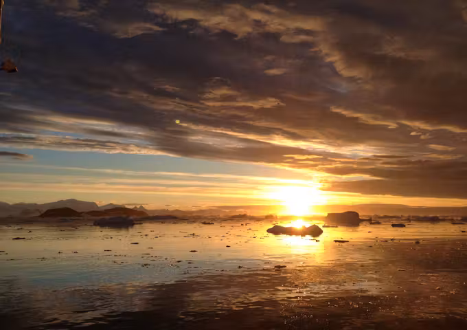 Early season Antarctic sunset