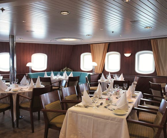 Dining room onboard NG Explorer, Antarctic vessel