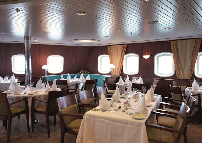 Dining room onboard NG Explorer, Antarctic vessel
