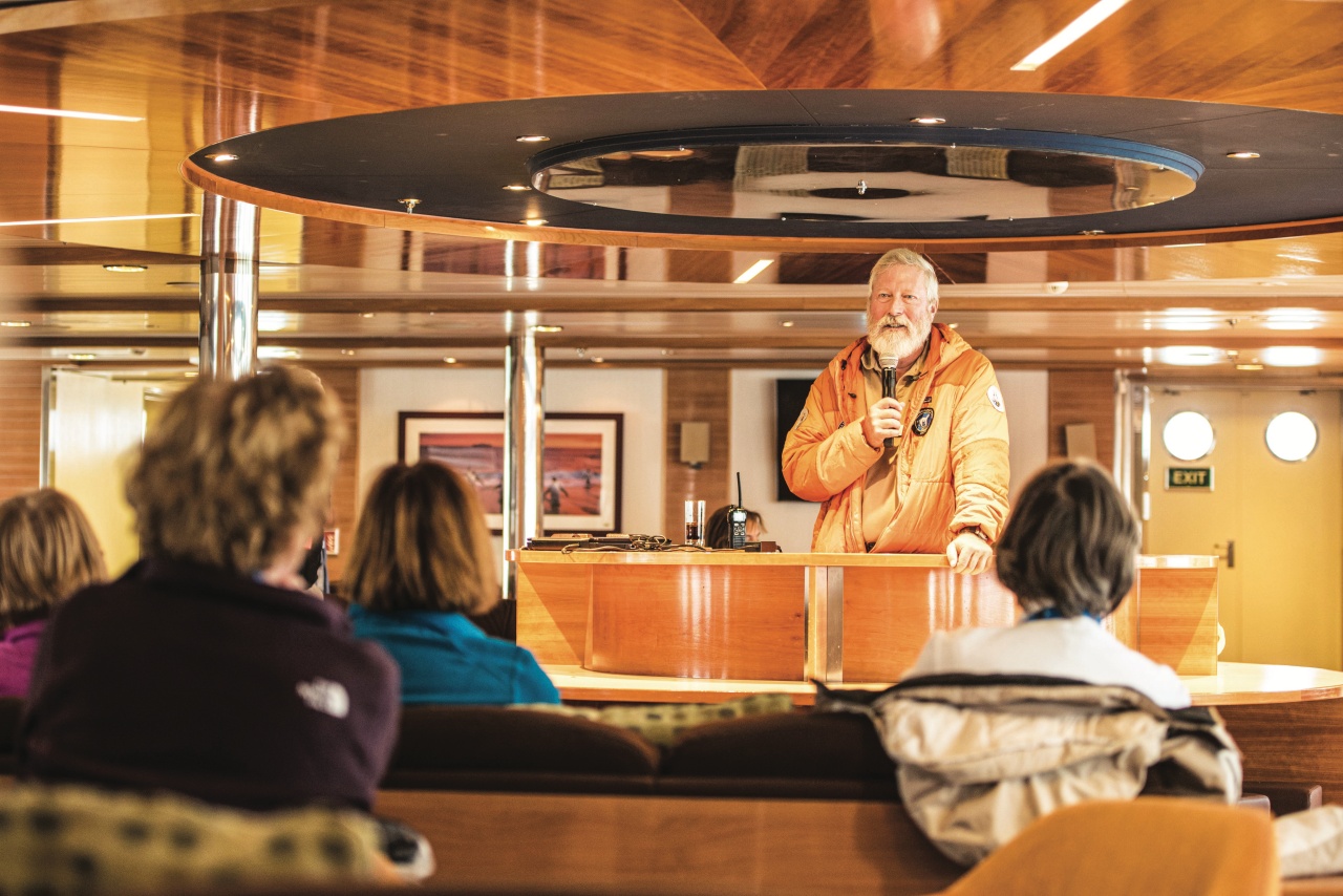 Lecture theatre onboard NG Explorer, Antarctic vessel