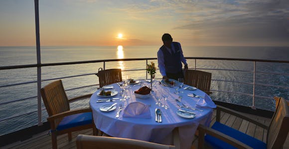 Dinner on board a luxury Antarctica cruise - Hebridean Sky Ship