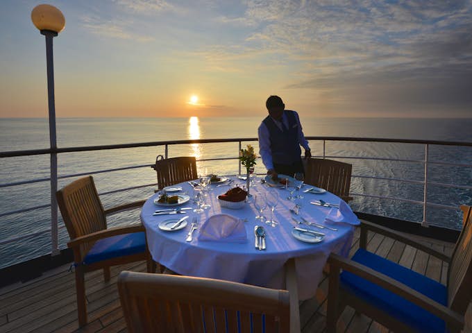 Dinner on board a luxury Antarctica cruise - Hebridean Sky Ship