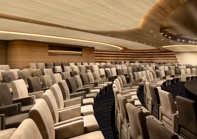 Lecture theatre onboard Commandant Charcot, Antarctic vessel, Antarctica