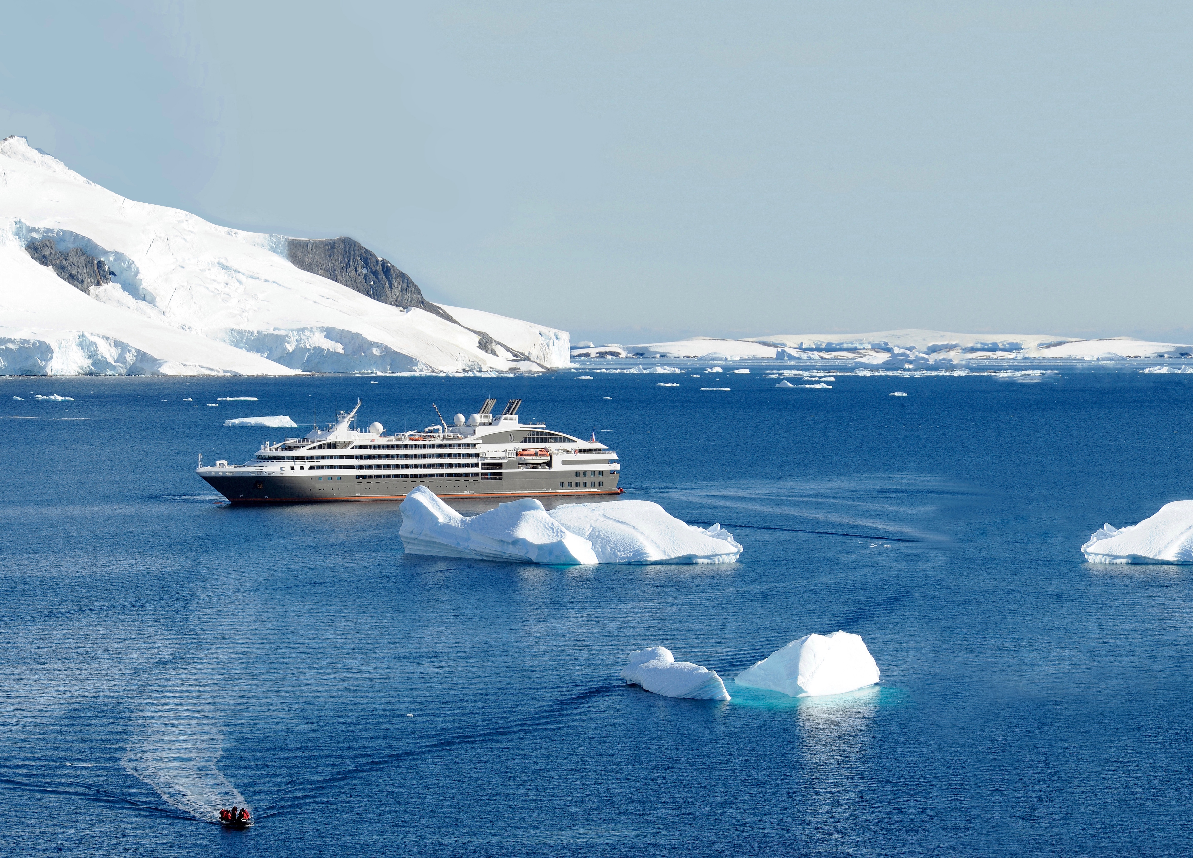 Le Soleal expedition cruise ship exploring Antarctica