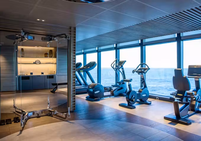 Gym onboard Commandant Charcot, Antarctic vessel, Antarctica