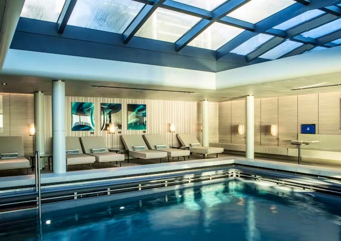Indoor swimming pool onboard Commandant Charcot, Antarctic vessel, Antarctica