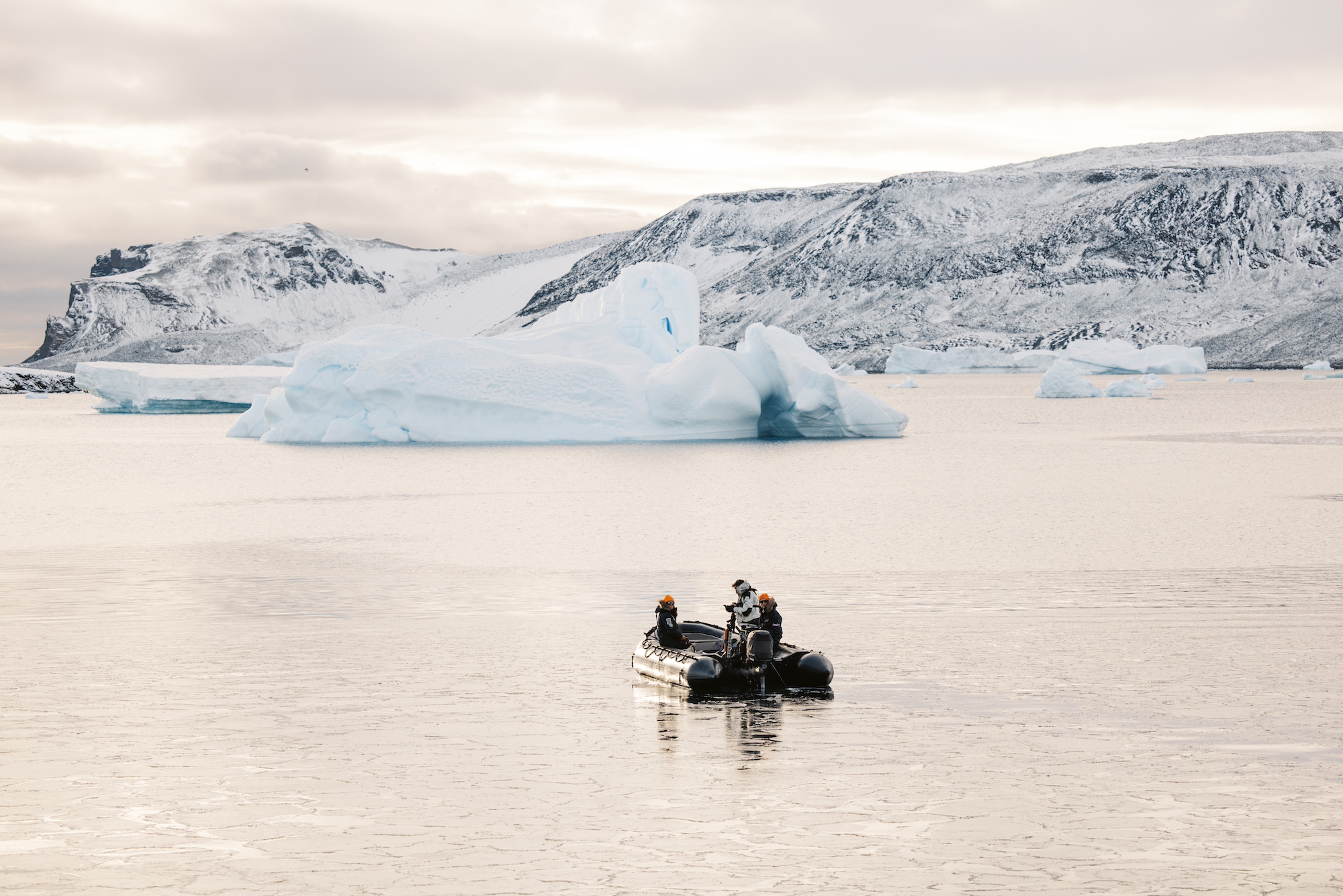 Zodiac cruising in the Weddell Sea