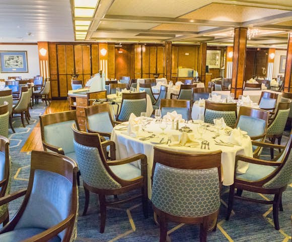 Dining room onboard Sea Spirit Antarctic vessel ship