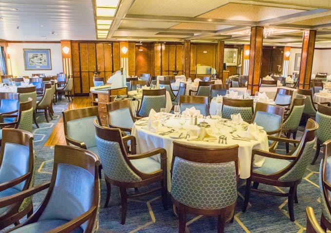 Dining room onboard Sea Spirit Antarctic vessel ship