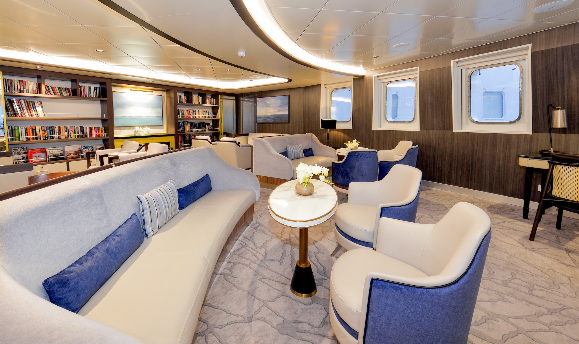 Antarctic ship Ocean Explorer's library 