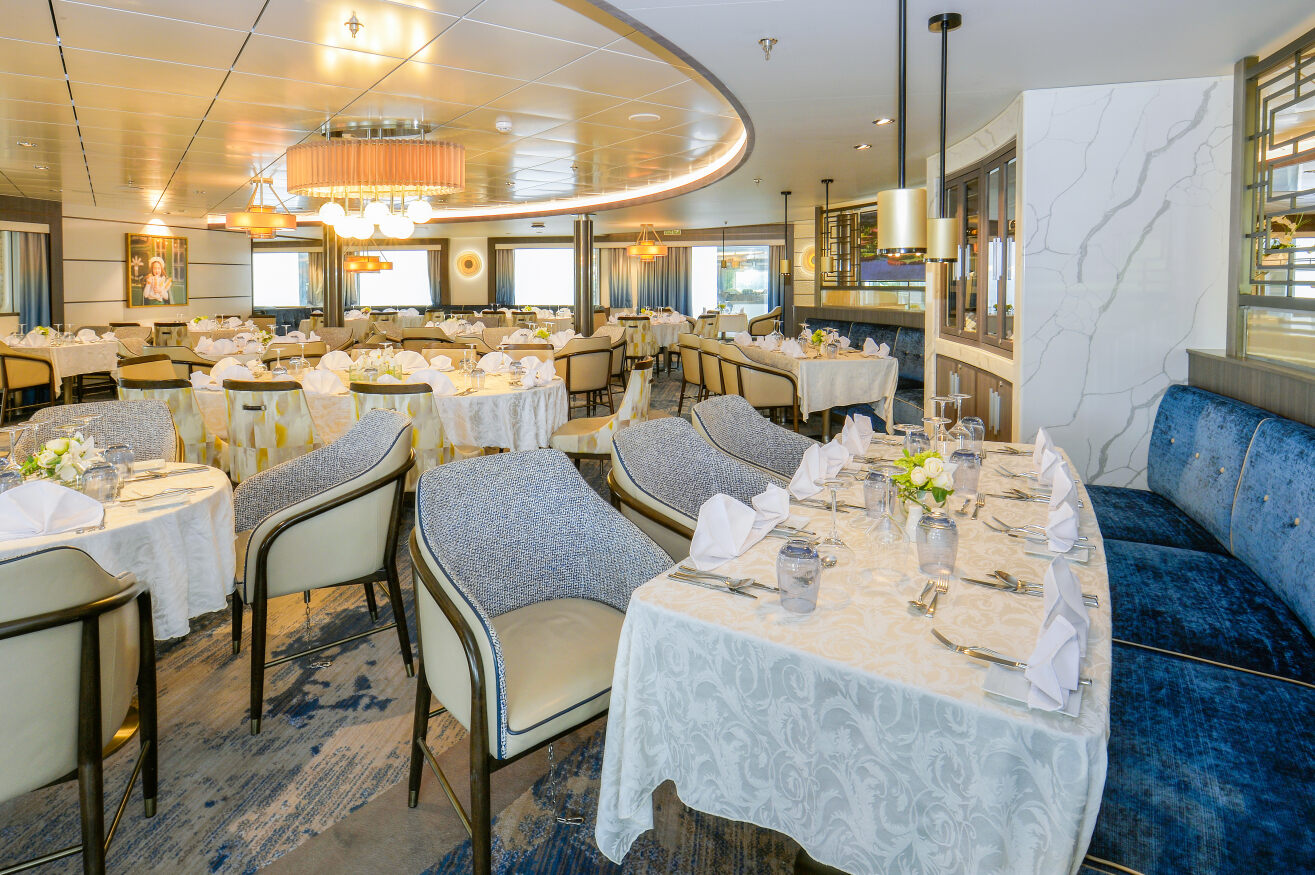 Ocean Explorer, an Antarctic cruise ship's, main dining room