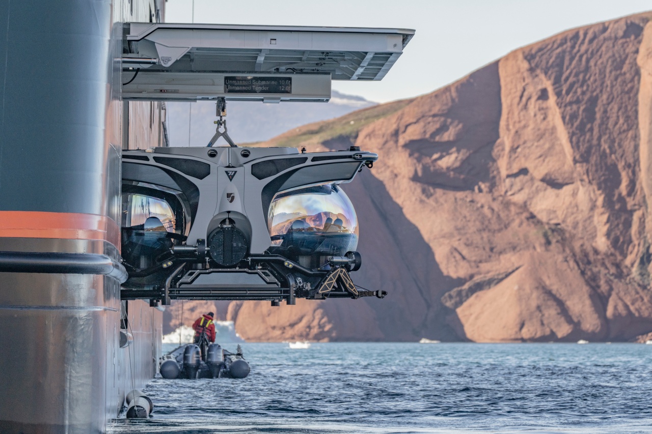 Submarine being launched, Seabourn Venture, Antarctic Vessel