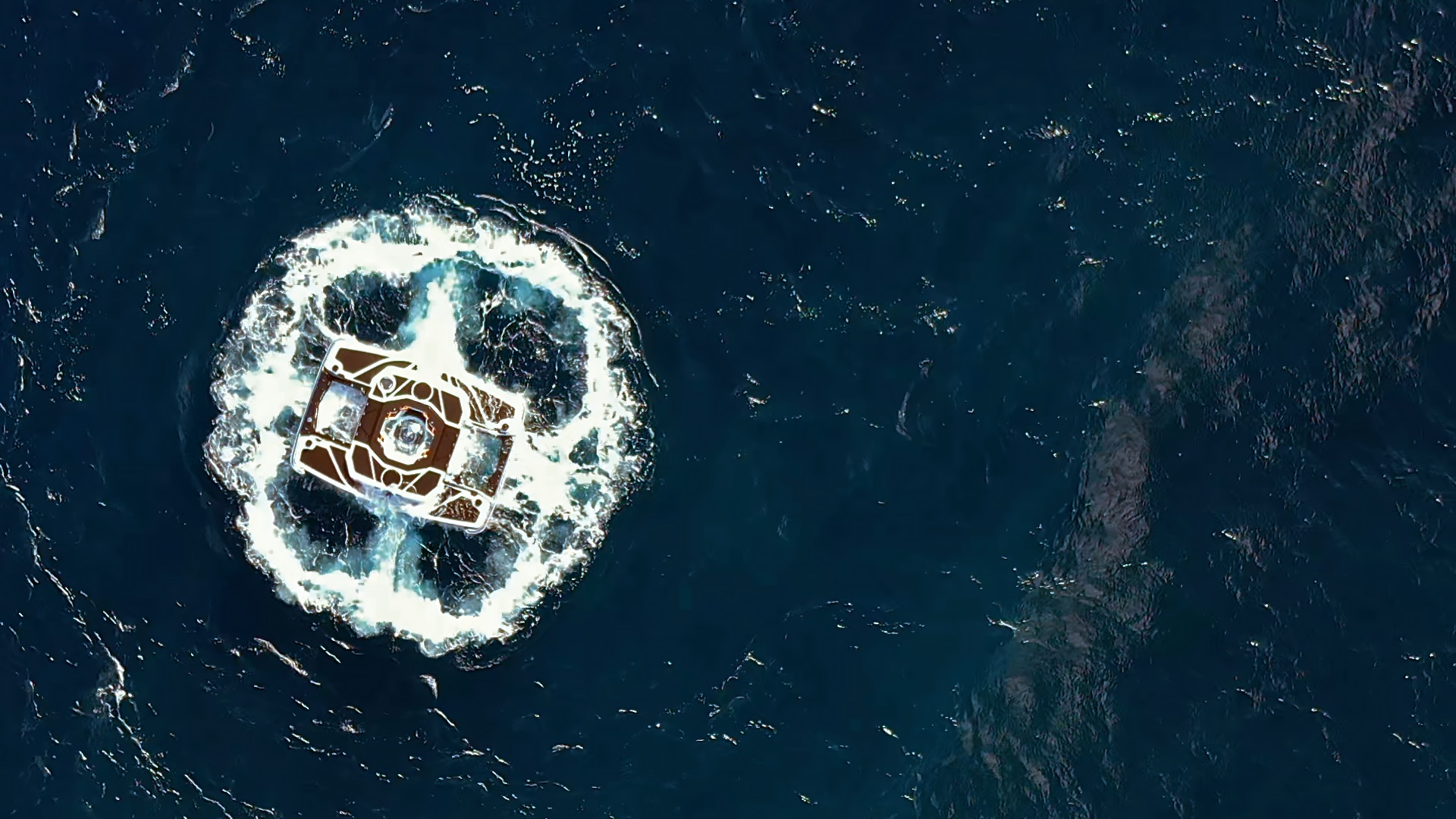 A submarine surfaces from the sea