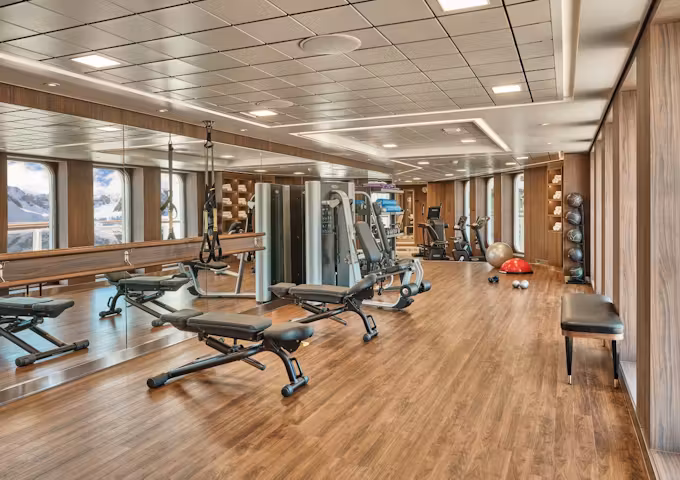 Fitness Lounge onboard SIlver Endeavour, Antarctic Vessel