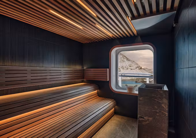 Spa and Sauna onboard SIlver Endeavour, Antarctic Vessel