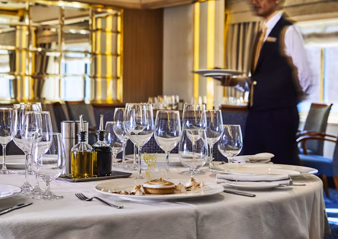 A decadent dessert on board a ship in Antarctica