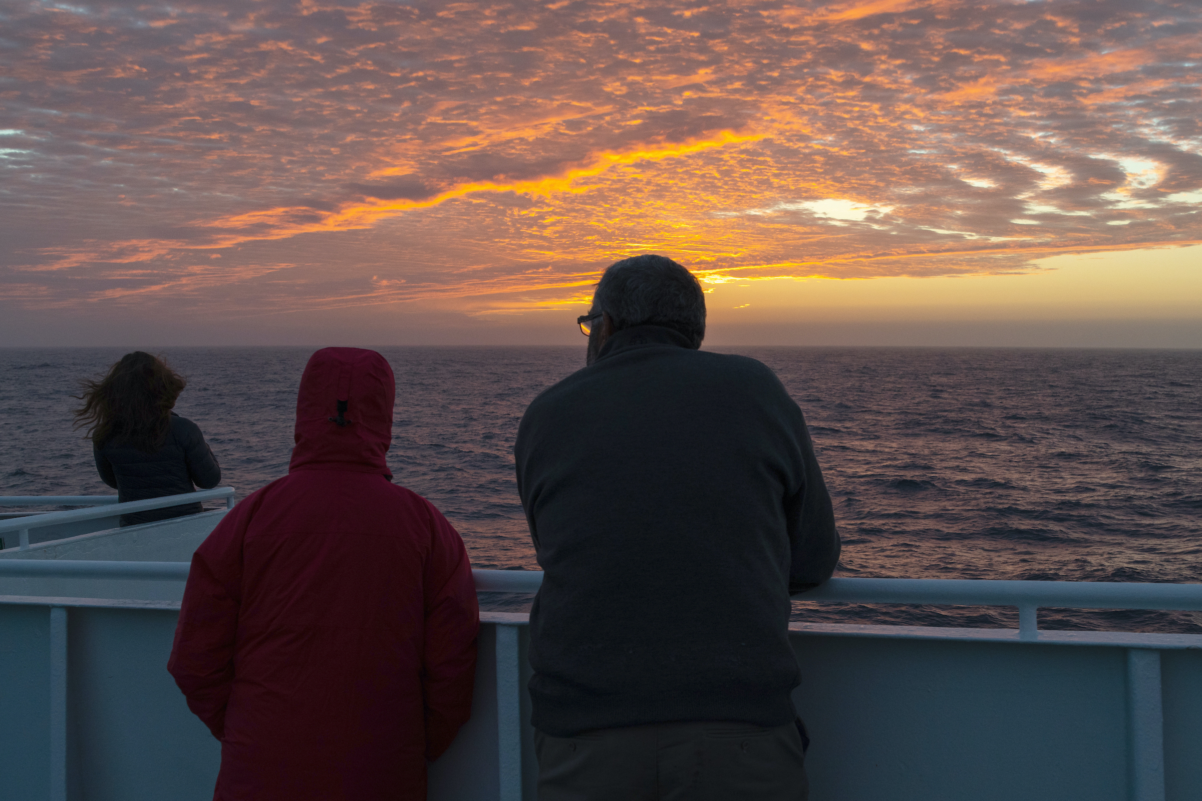 Watching the sunset on the Drake Passage