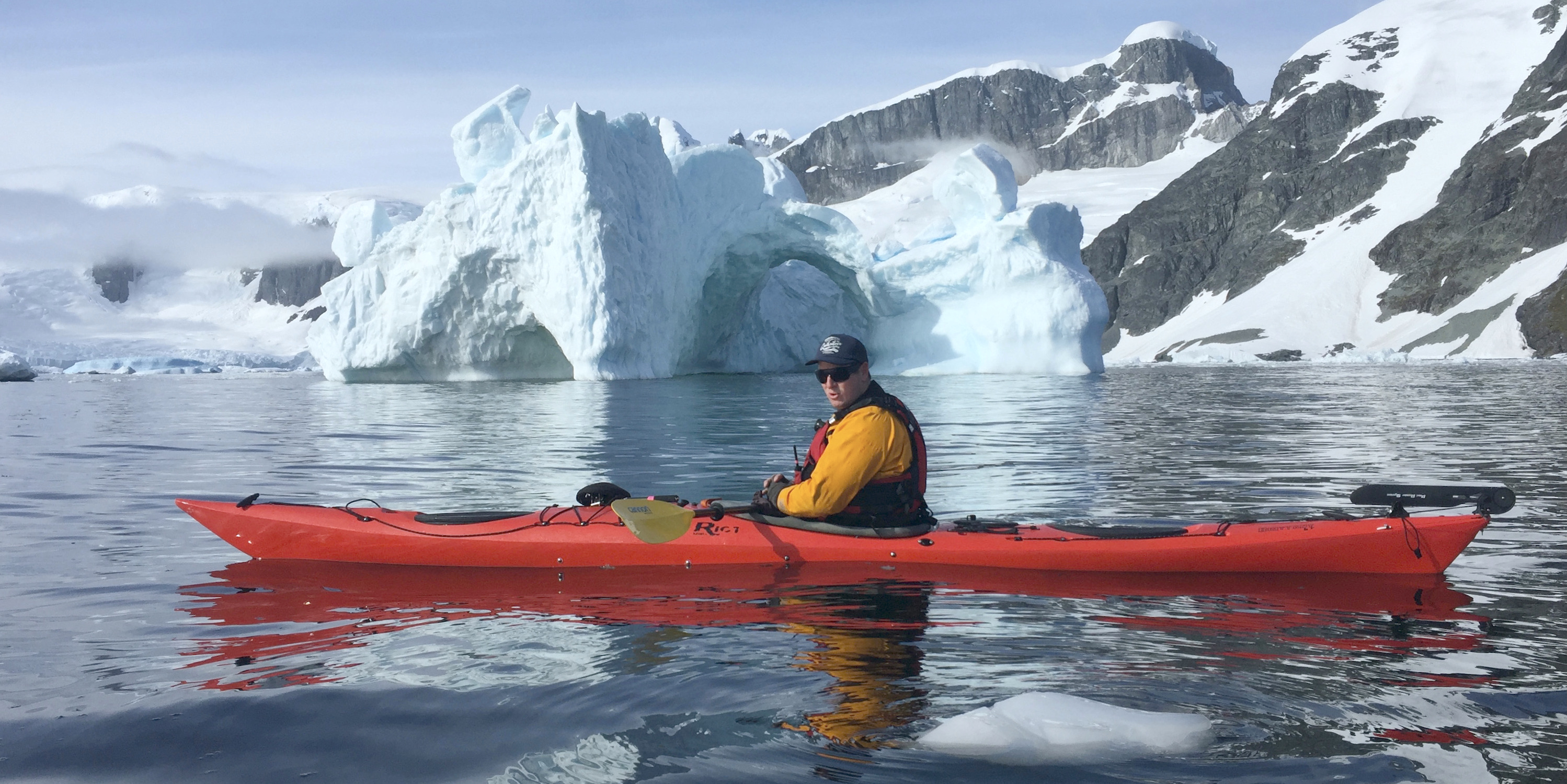 Kayak guide in Antarctica