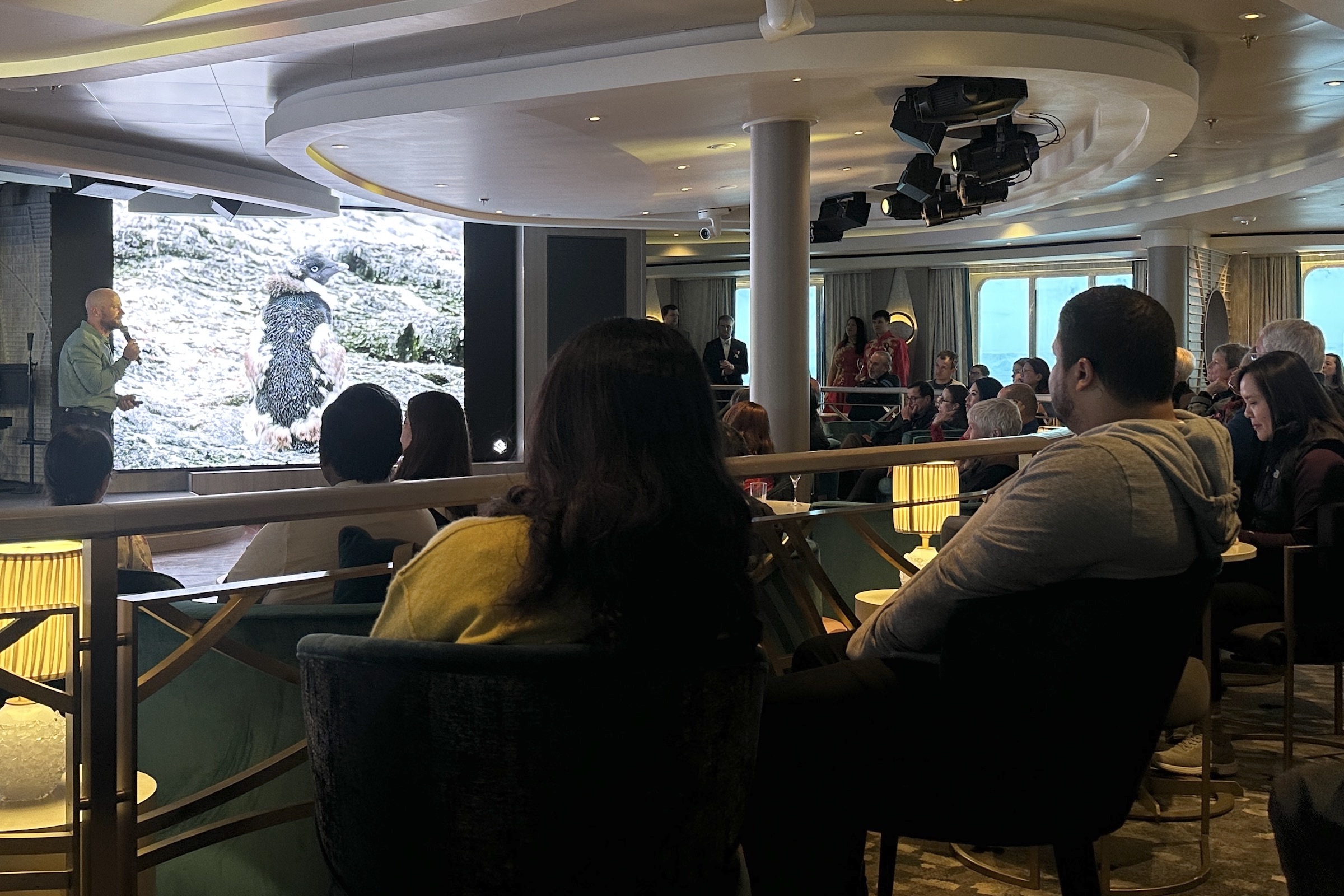 Recap and briefing from guide on expedition cruise in Antarctica