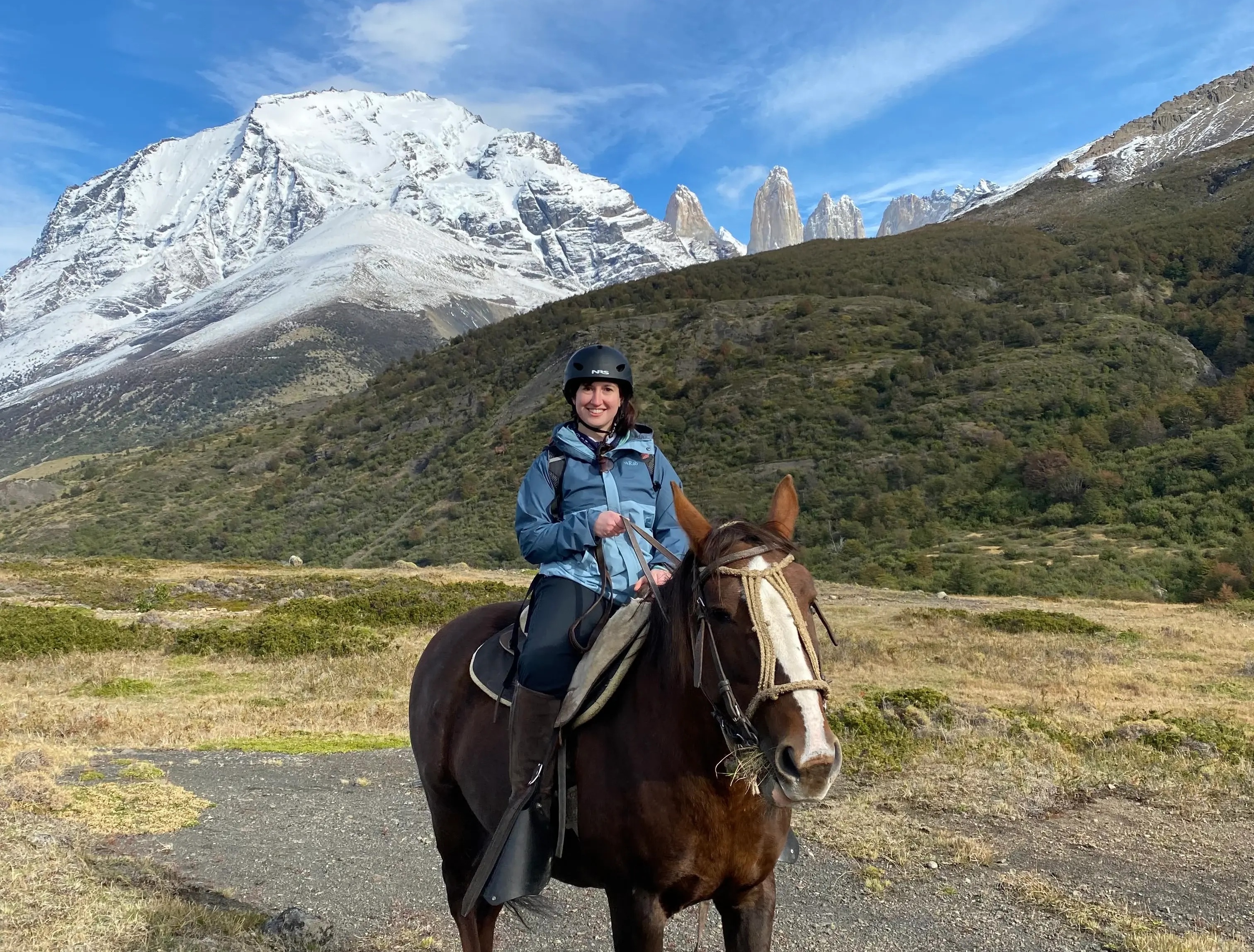 Carys from Swoop goes horseback riding in Torres del Paine