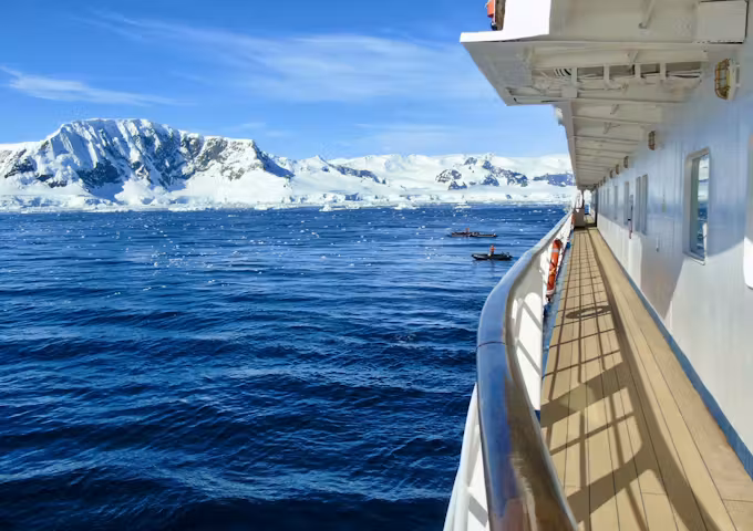 View from the deck of Sea Spirit, Antarctic vessel