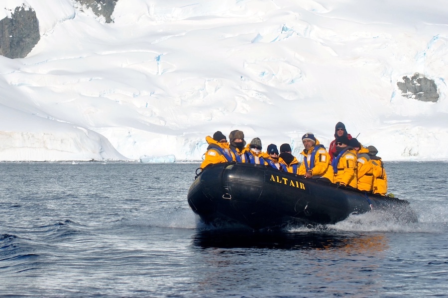 A zodiac cruise in Antarctica