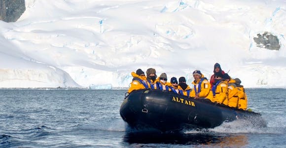 A zodiac cruise in Antarctica