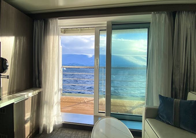 A view from a ship cabin of Antarctica