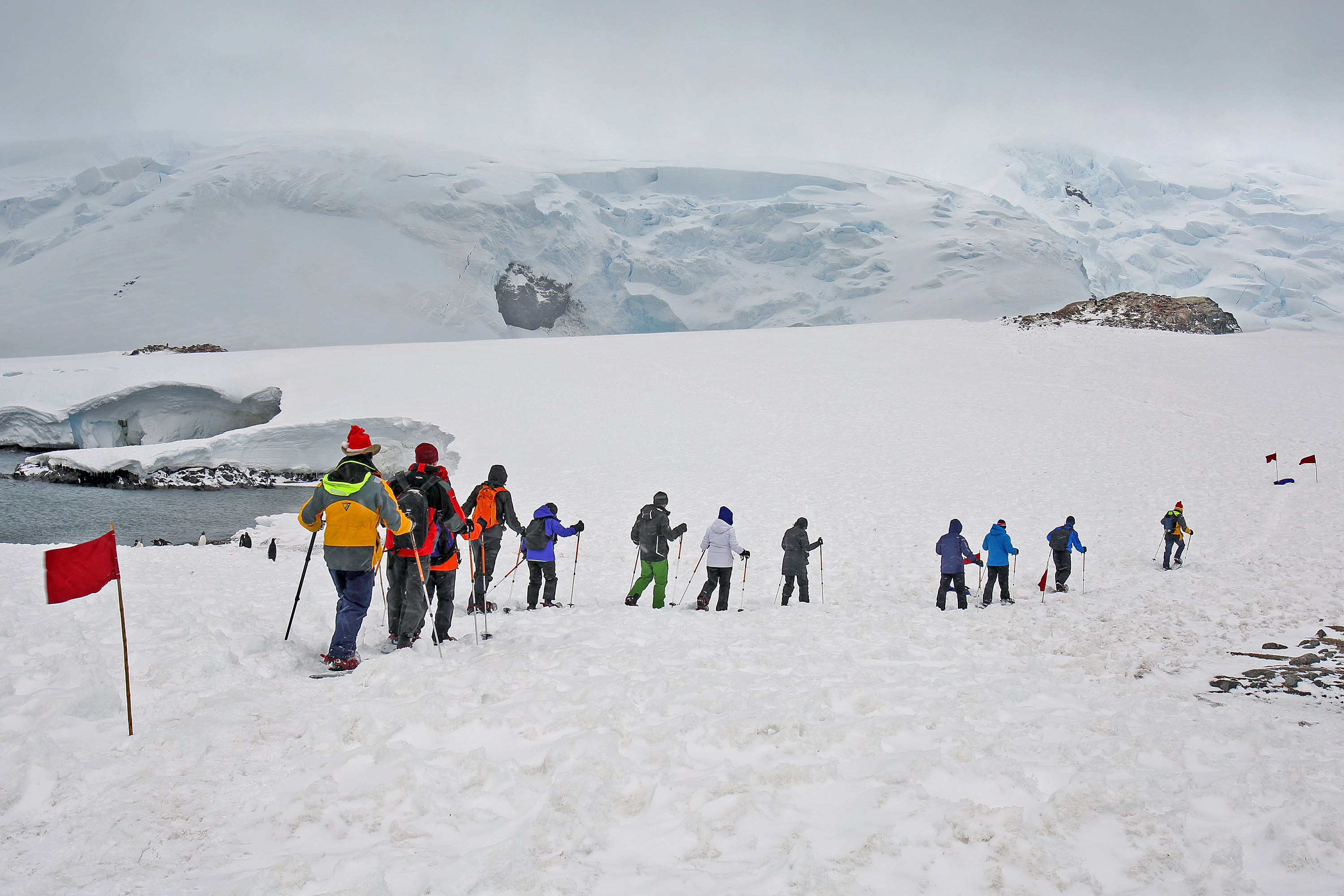 Snowshoeing in Antarctica