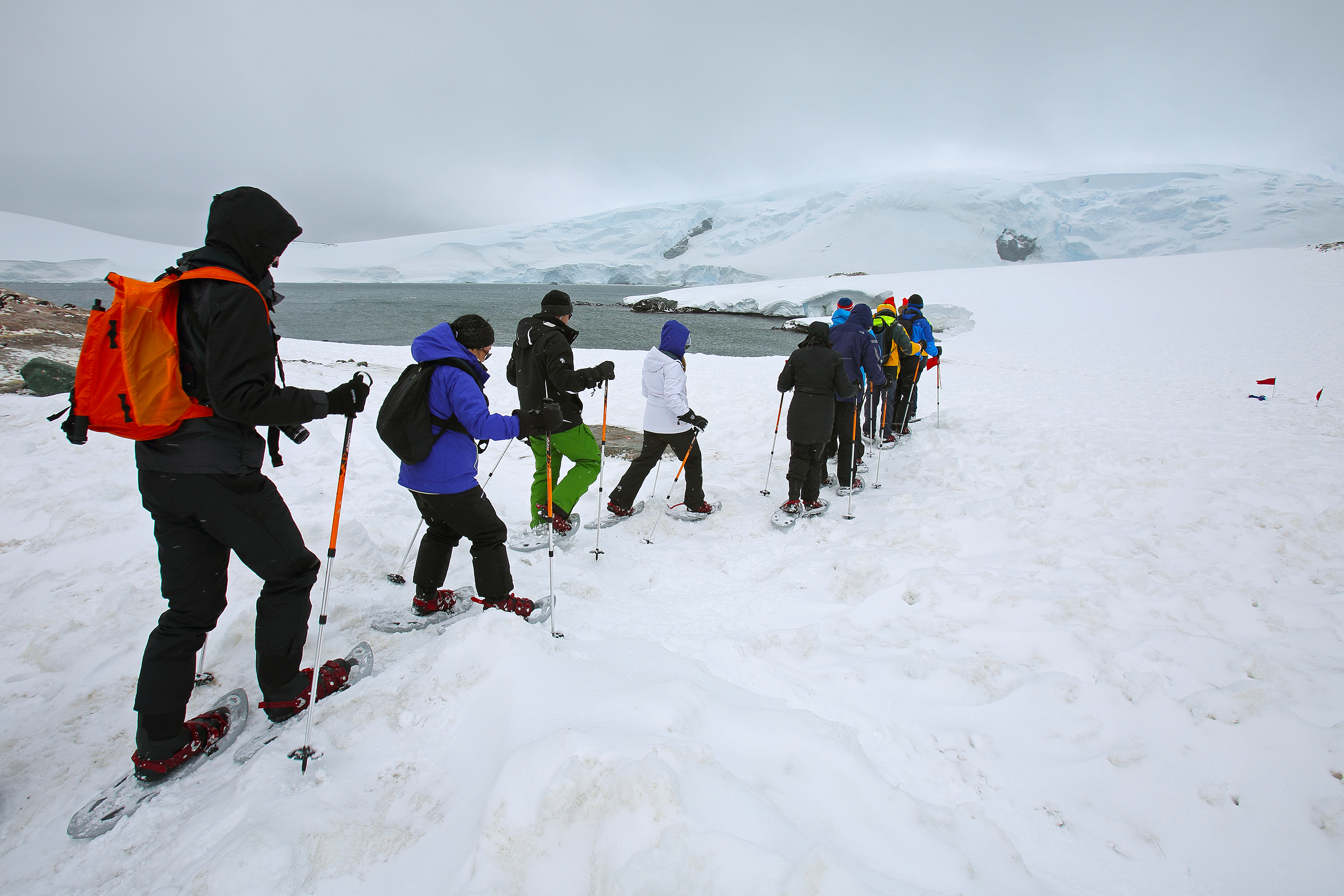 Snowshoeing in Antarctica